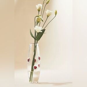 Anthropologie Icon Vase with Red Hearts